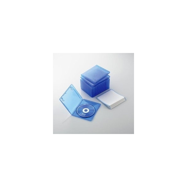 他サイト： ELECOM CCD-BLU110CBU クリアブルー [Blu-rayディスクケース(1枚収納・10枚セット・標準タイプ)]の商品画像
