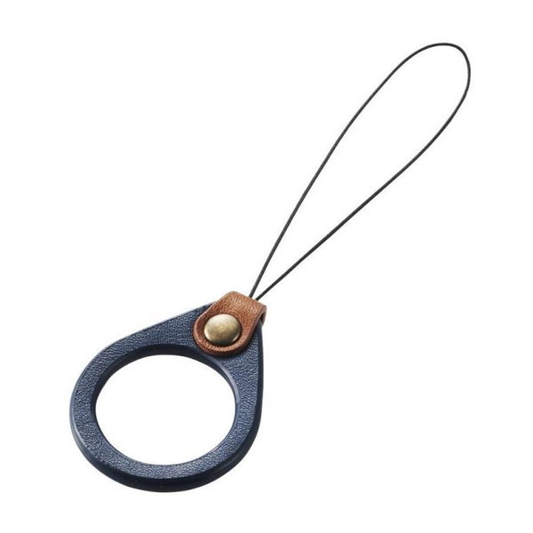 他サイト： ELECOM P-STF03BU スマートフォン用ストラップ リングストラップ レザー ネイビーの商品画像