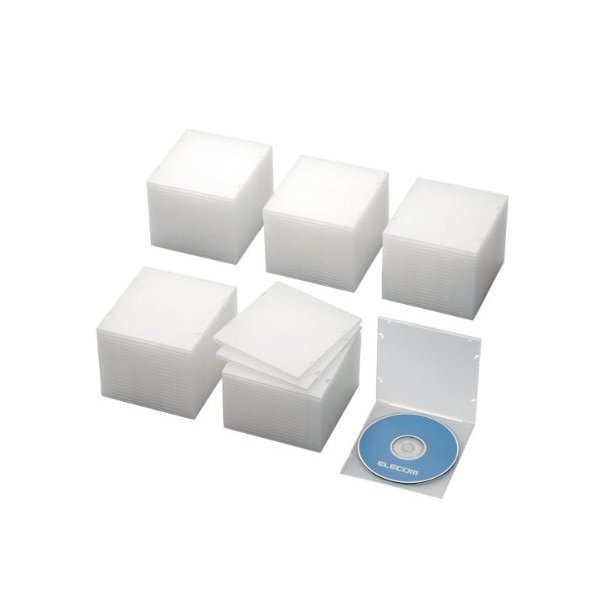他サイト： ELECOM CCD-JPCS100CR クリア [Blu-ray/DVD/CDケース 100枚セット(スリム/PP/1枚収納)の商品画像