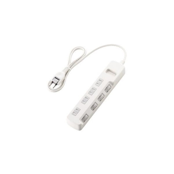 他サイト： ELECOM T-E6A-2410WH 省エネタップ 個別スイッチ ホコリシャッター付 4個口 1m ホワイトの商品画像