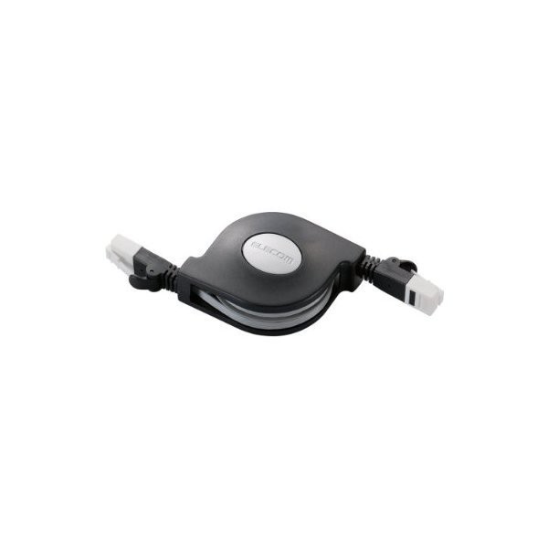 他サイト： ELECOM LD-MCTGT/BK2 ブラック [ツメ折れ防止巻取りLANケーブル(Cat6準拠/2.5m)]の商品画像