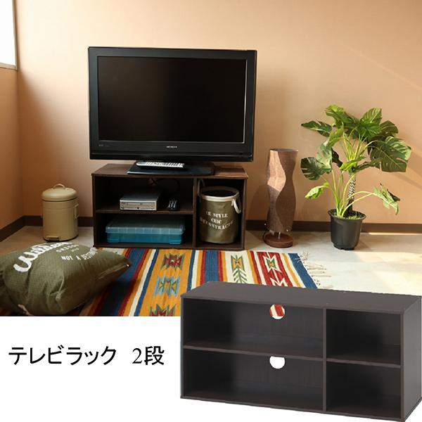 他サイト： TV台/TVラック2段 耐荷重20kg ブラウン色 メーカー直送の商品画像
