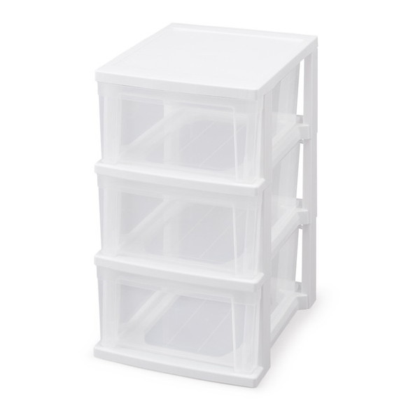 他サイト： NSS-323 ホワイト/クリア アイリスオーヤマ [スリムチェスト] メーカー直送の商品画像