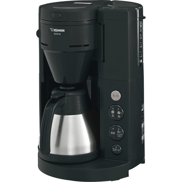 他サイト： コーヒーメーカー 全自動 ミル付き ステンレス 象印 EC-RT40-BA ブラック 珈琲通 [ミル付き全自動コーヒーメーカー]の商品画像