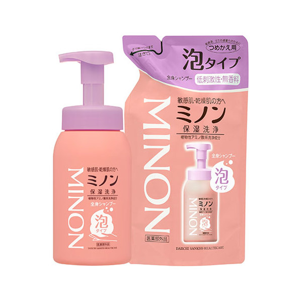 他サイト： 第一三共ヘルスケア ミノン 全身シャンプー 泡タイプ 500mlの商品画像