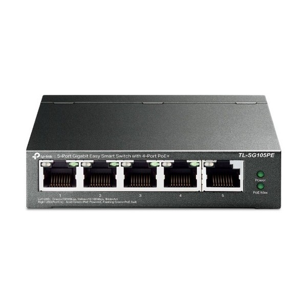 他サイト： 【5/3ポイントUP】TP-LINK TL-SG105PE [5ポートギガビット イージースマートスイッチ(PoE対応ポート×4の商品画像