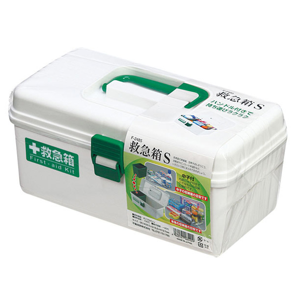 他サイト： くすり箱 救急箱 S ホワイト F2485 | 救急箱 トレイ付き 薬 常備薬の商品画像