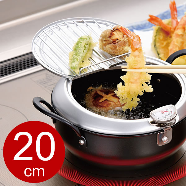 他サイト： 鉄製 蓋付き 天ぷら鍋 20cm IH対応 いいもの小路  燕三条の商品画像