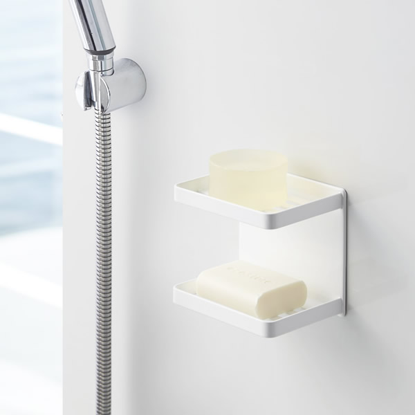 他サイト： 山崎実業 石鹸トレー tower タワー マグネットバスルームソープトレー 2段 ホワイト 3809 | 石鹸ケース 石鹸置き の商品画像