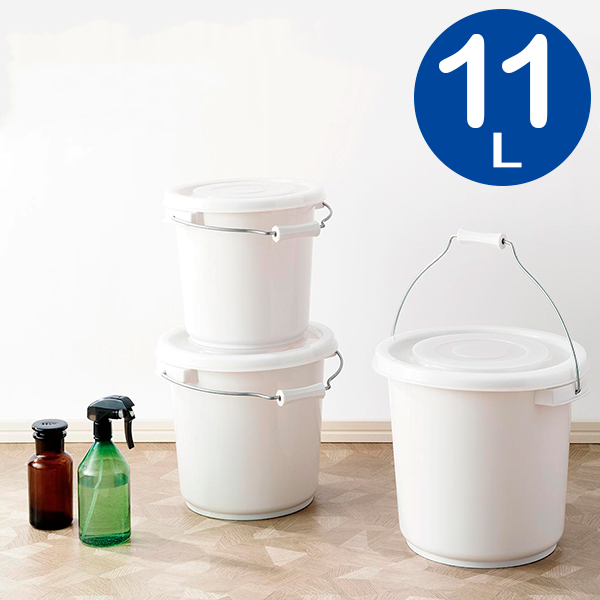 他サイト： フタ付きバケツ シールバケツ 11型 グレー | バケツ フタ付 シールブタ 密封 保存 保管 密閉 おむつペール ペットフードの商品画像