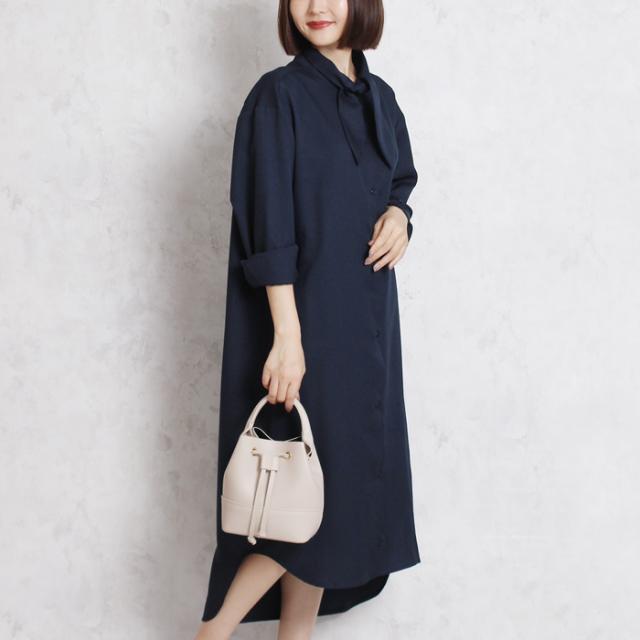 ワンピース ボウタイ スカーフタイ Martha マーサ スカーフ ブラウス オーバーサイズ 長袖 レディース ひざ丈 膝丈 ミモレ丈 大人 上品 Lの通販はau Pay マーケット Lfo Love Fashion Outlet
