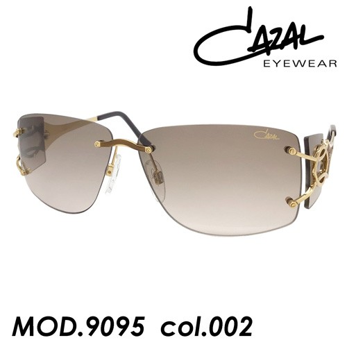 CAZAL カザール サングラス MOD.9095 col.002 59mm gold plated レオパード UVカット 紫外線カット フチなし  縁なし ツーポイント 4枚レ｜au PAY マーケット