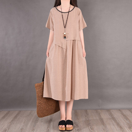 ワンピース レディース 夏服 セットアップ風 ストライプ お出かけ 大人カジュアル シンプル 通勤 上品 綺麗め 代 30代 ベージュ グレの通販はau Pay マーケット ｔｏｐｓ