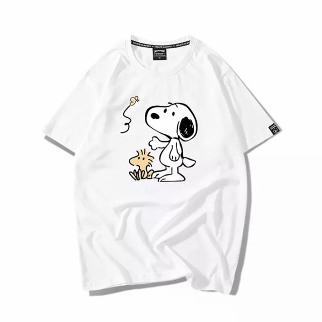 Snoopy Tシャツ Disney ペアルック カップル スヌーピー 恋人 半袖 トップス カジュアル 男女兼用 お揃い T Shirtの通販はau Pay マーケット Top S