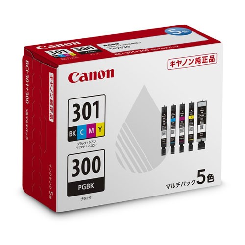 他サイト： 『取寄品』CANON インクタンク マルチパック 5色 純正品 BCI-301+300/5MP キヤノン キャノン インク 53の商品画像