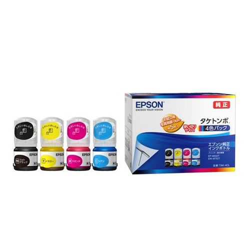 他サイト： 『取寄品』EPSON インクボトル タケトンボ 4色パック 純正品 TAK-4CL エプソン インク 純正インクの商品画像