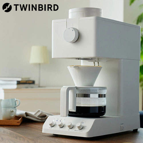 他サイト： 『取寄品』コーヒーメーカー 全自動 ミル付き 3杯用 ホワイト CM-D457W ツインバード『送料無料(一部地域除く)』の商品画像