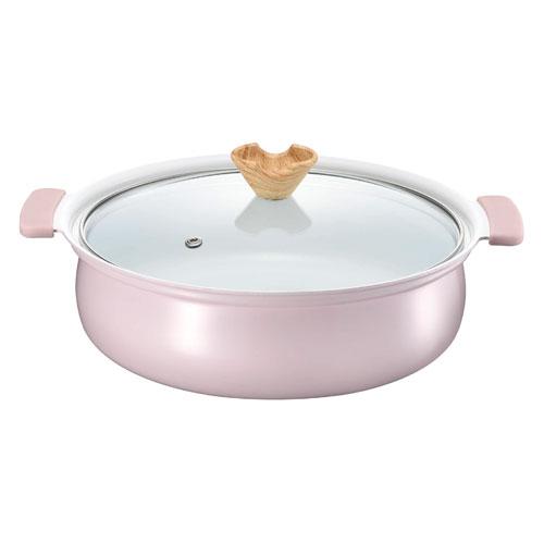 他サイト： カクセー coronto IH対応 セラミックコーティング卓上鍋 24cm ピンク CT-22 キッチン用品 調理道具 鍋 IHの商品画像