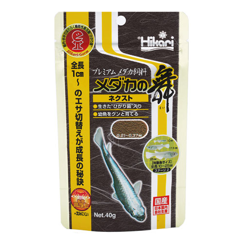 他サイト： キョーリン メダカの舞 ネクスト 40g ペット用品 ペット 餌 エサ メダカ 幼魚 アクアリウム 国産 日本製の商品画像