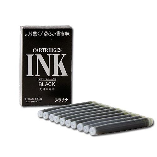 他サイト： プラチナ万年筆 万年筆用カートリッジインク ブラック 10本入 SPSQ-400 #1の商品画像