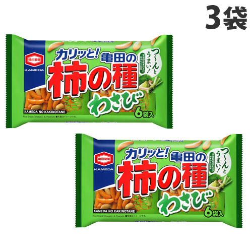 他サイト： 亀田製菓 亀田の柿の種 わさび 6袋入×3袋の商品画像