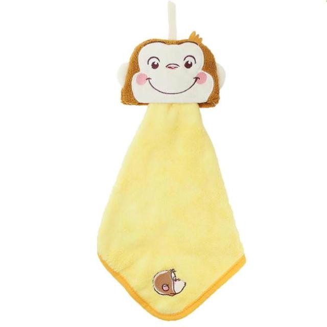 他サイト： ループタオル おさるのジョージ にんまりジョージ キャラクター マスコット マイクロ ループ付き ハンドタオル ひも付き ウォッの商品画像