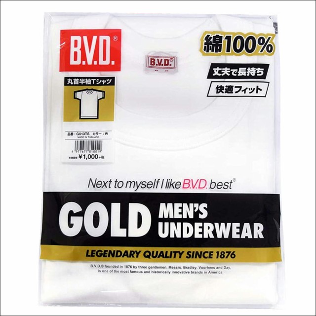 BVD 丸首半袖Tシャツ GOLD メンズ インナー 紳士...