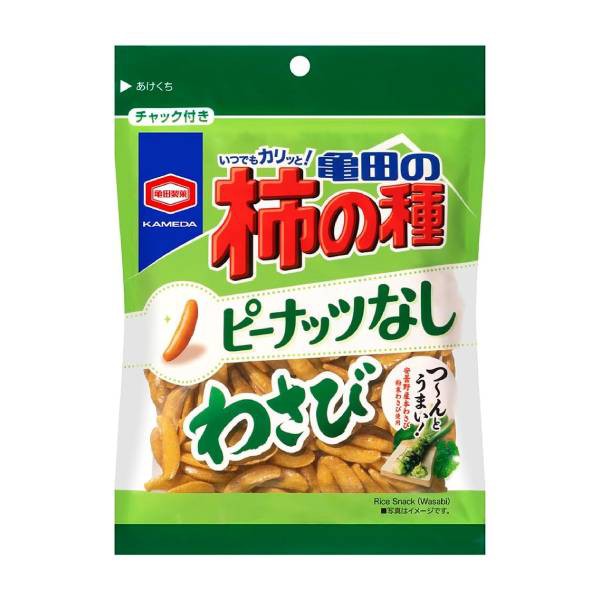 他サイト： 亀田製菓 亀田の柿の種ピーナッツなし わさび 91g 12コ入り 2023/09/11発売 (4901313217429)の商品画像