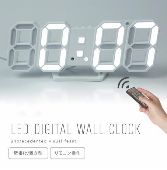 改良版 リモコン付き Ledデジタル 時計 置き時計 壁掛け時計 Led時計 目覚まし時計 おしゃれ かわいい インテリアの通販はau Pay マーケット Aozora