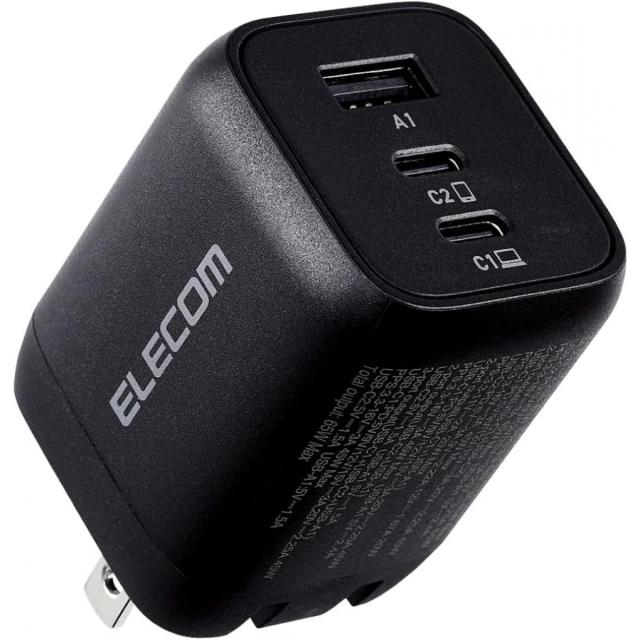 他サイト： エレコム ELECOM USB Power Delivery 65W キューブAC充電器 (C×2+A×1) ACDC-PD44の商品画像