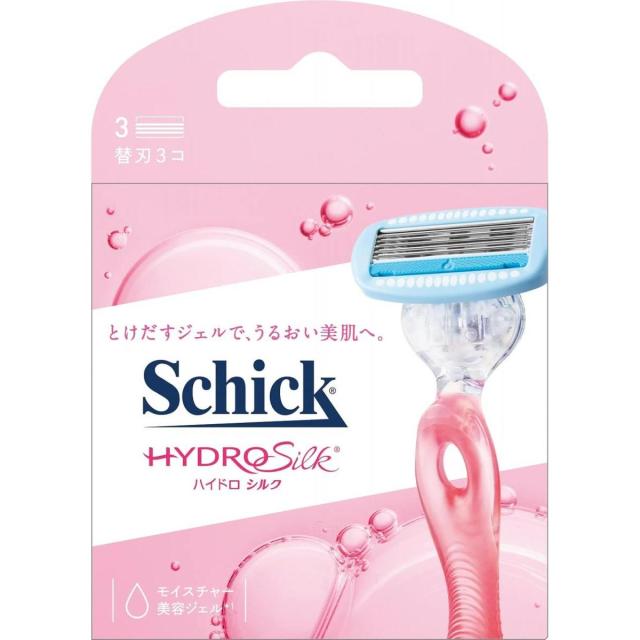 他サイト： シック Schick ハイドロシルク 替刃(3コ入) カミソリ 美肌 シェービング 替え刃 交換 スキンガード 美容ジェル 角質の商品画像