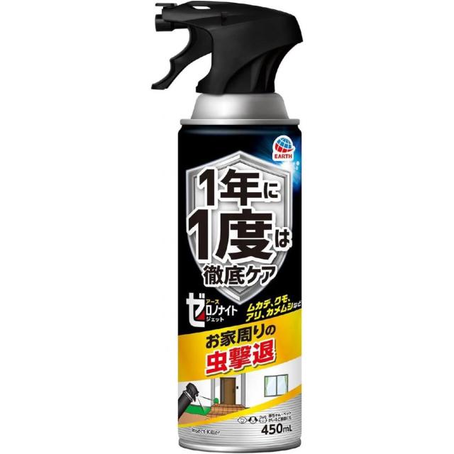 他サイト： アース製薬 ゼロノナイト イヤな虫用 ジェット 450ml 殺虫剤 害虫駆除 駆除 ムカデ クモ 虫よけスプレー 虫よけ 害虫対の商品画像
