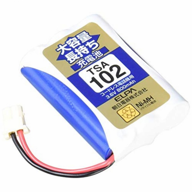 他サイト： ELPA  電話機子機用充電池 大容量長持ち TSA-102の商品画像