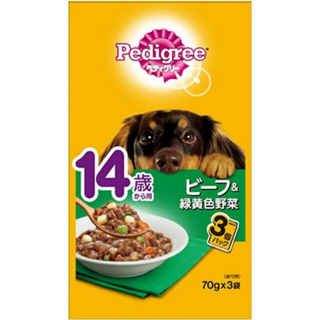 他サイト： ペディグリー 14歳から用 ビーフ&緑黄色野菜 70g×3袋の商品画像