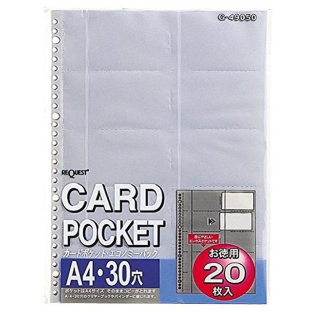他サイト： リヒトラブ 名刺用ポケット G49050 A4 20枚入の商品画像