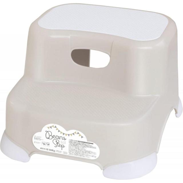 他サイト： 錦化成 踏み台 ビーンズ ・ ステップ 2段 BE ベージュ 子供用 キッズ ステップ かわいいの商品画像