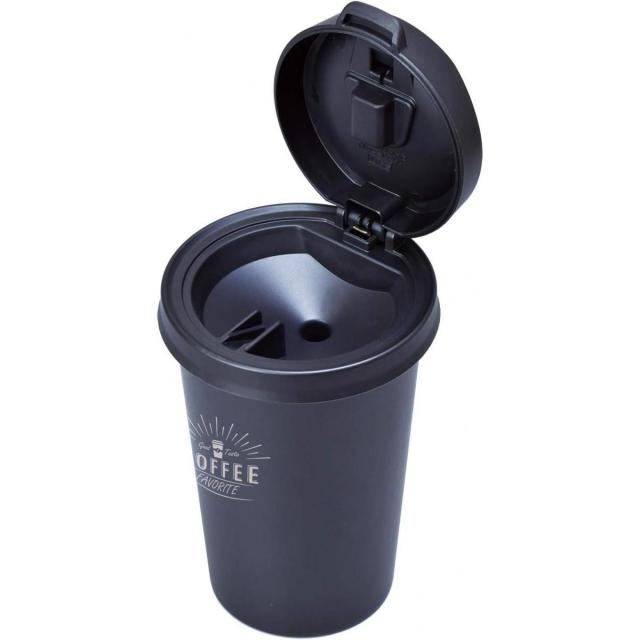 他サイト： セイワ SEIWA カフェアッシュ2 WA54 自然消火タイプ ブラック 灰皿 車内用灰皿 カフェカップ型 フタ付きの商品画像