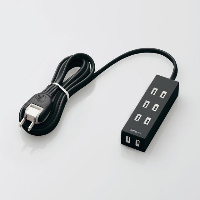 他サイト： エレコム シャッタータップ flecc barra (フレック バッラ) T-NFL01-2420BK 2ピン・4個口 コード長の商品画像