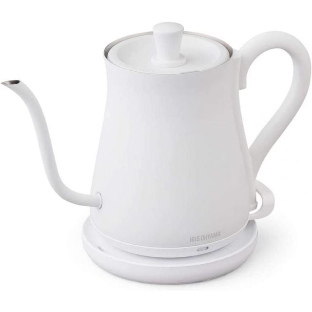 他サイト： アイリスオーヤマ ドリップケトル IKE-C600-W ホワイト 沸騰後自動オフ 空焚き防止 アンティーク調 ティーポット形 コの商品画像