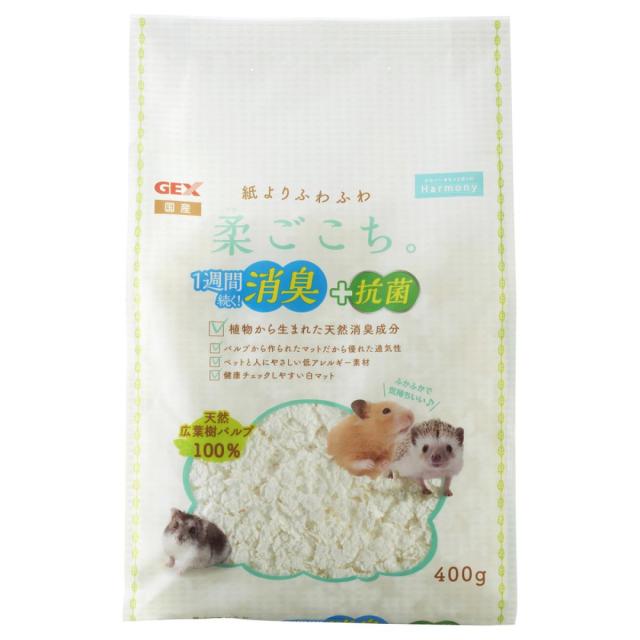 他サイト： 【在庫有・即納】 ジェックス 柔ごこち 400g 床材 巣材 敷材 ハムスター 小動物 パルプ 白 ホワイトパルプマット 天然広の商品画像