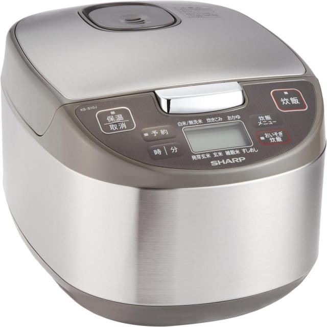 他サイト： 【在庫有・即納】シャープ 炊飯器 マイコン方式 5.5合 黒厚釜 球面炊き シルバー KS-S10J-Sの商品画像