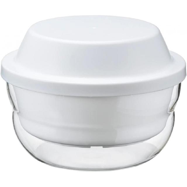 他サイト： HARIO ハリオ ガラスのレンジ蒸し器  XMK-120-W 熱湯対応 食洗器対応 電子レンジ対応 ザル付き 蒸し料理 調理の商品画像