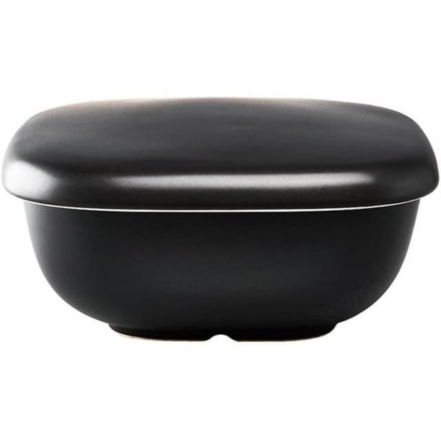 他サイト： 【在庫有・即納】HARIO(ハリオ) ご飯釜のおひつ 2合 GO-2-B-W 陶器 おひつ 電子レンジの商品画像