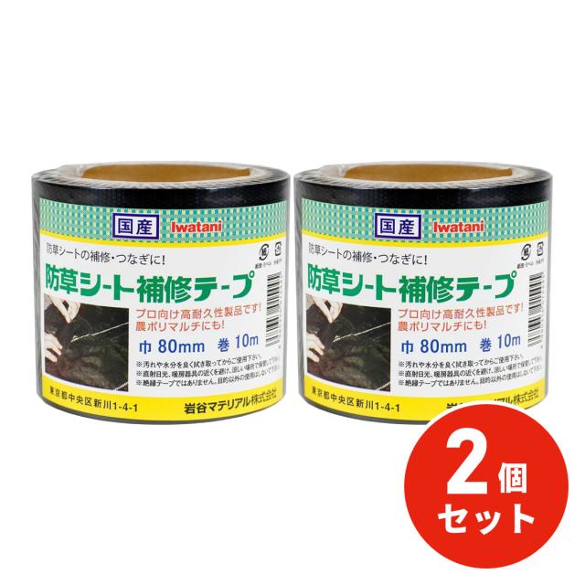 他サイト： 【在庫有】岩谷マテリアル 防草シート補修テープ 黒 2個セット 80mm×10m 黒マルチ 農ポリ つなぎ 強粘着 手で切れる の商品画像