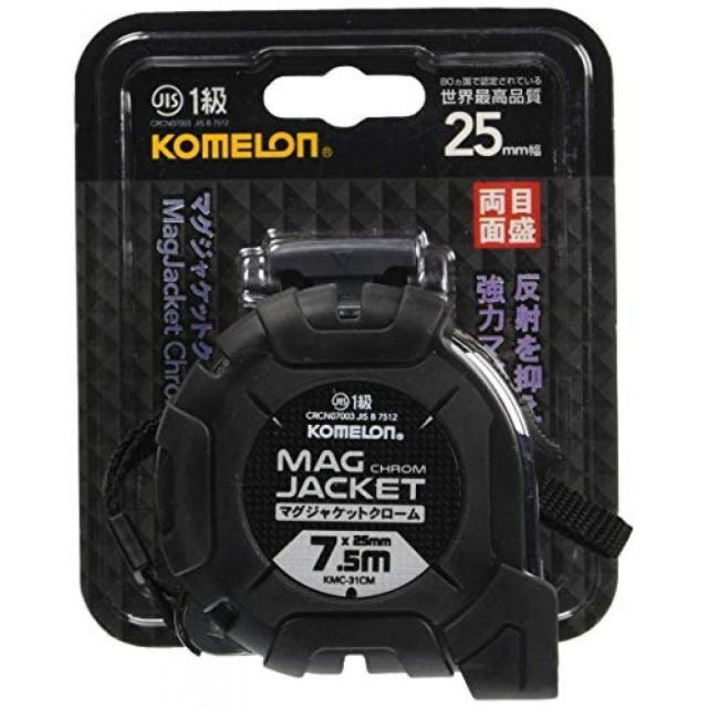 他サイト： コメロン(Komelon) コンベックス マグジャケットクローム25 7.5m ベルトホルダー付き KMC-31CMLの商品画像