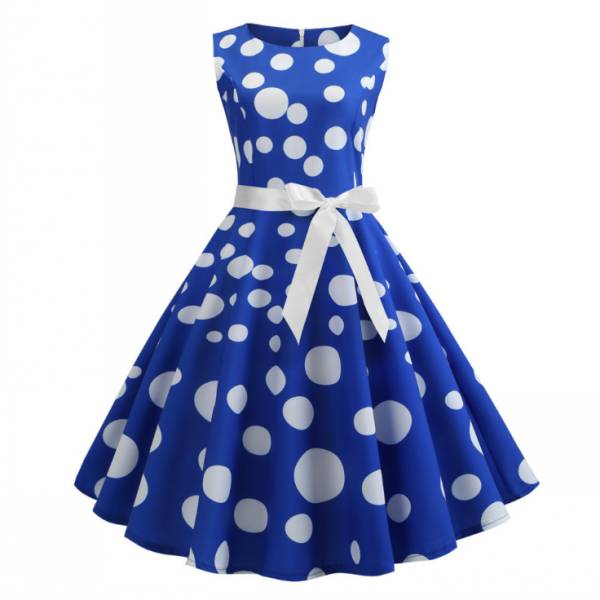 ワンピース スイングワンピース ノースリーブ 水玉 カワイイ ドレス ベルト付き お呼ばれ 結婚式 Aライン レトロ お洒落 大人可愛いの通販はau Pay マーケット サーフトリップ