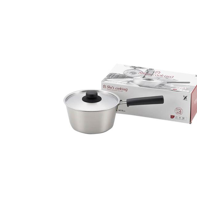 他サイト： ヨシカワ シーズ・クッキング 片手鍋18cm YH8543 日本製 鍋 おしゃれ シンプル キッチン 料理の商品画像