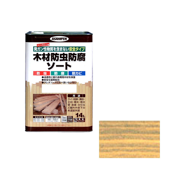 他サイト： [三太郎の日P10倍!] アサヒペン 木材防虫防腐ソート 透明 クリア 1L 木部用塗料の商品画像