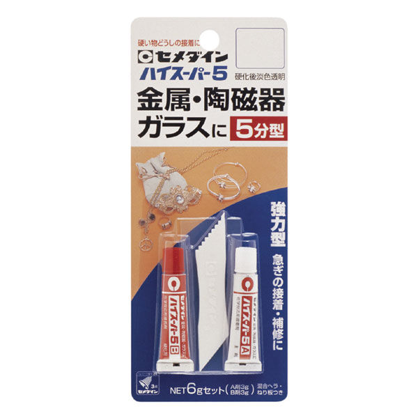 他サイト： 【三太郎の日◆P10倍】  【固いもの同士にの接着剤】エポキシ系2液混合性 硬化開始まで5分の速効タイプ セメダイン CA-18の商品画像