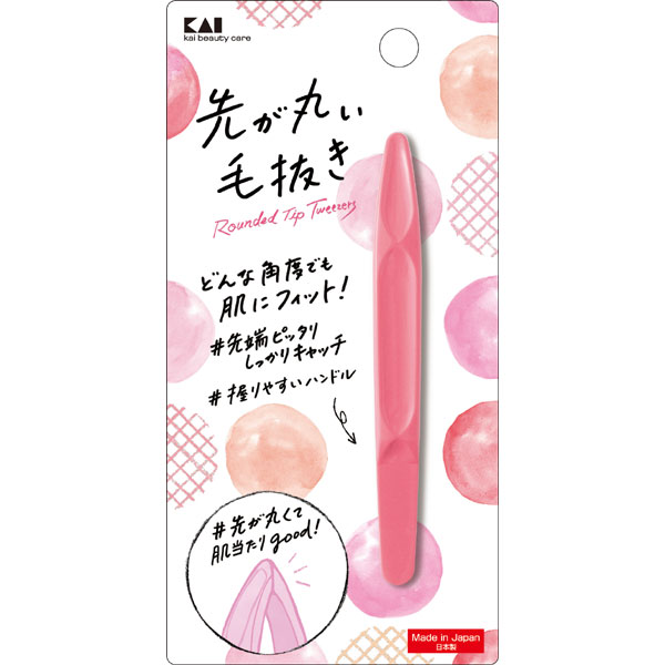 他サイト：  貝印 先が丸い毛抜き(ピンク) KQ3210 毛抜き 眉毛 ムダ毛 お手入れ 衛生用品 美粧の商品画像
